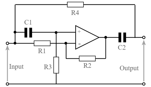  Op Amp Active Notch Filter Circuit w/ Fixed Notch Frequency