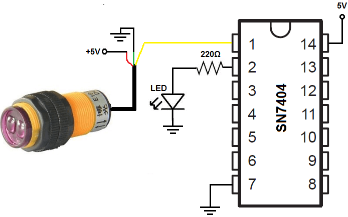 7404 Signal Sensor Circuit Diagram