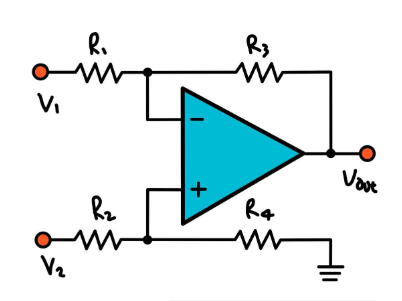 Differential Amplifier Circuit with Resistor Network