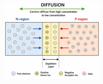 Diffusion Current in a P-N Junction